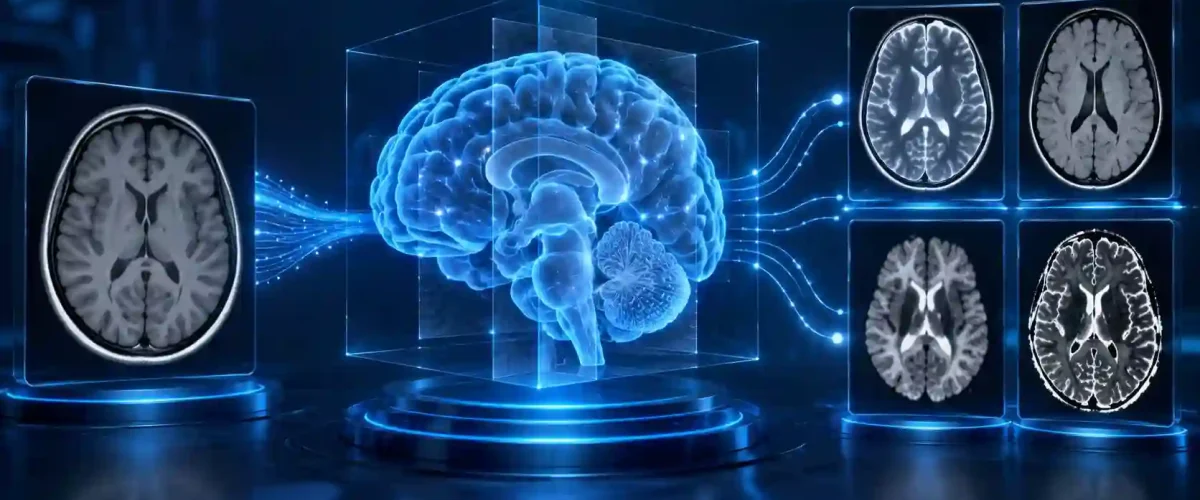 ارزیابی اثربخشی مدل سه‌بعدی Dual CycleGAN برای سنتز تصاویر MRI با کنتراست‌های متعدد
